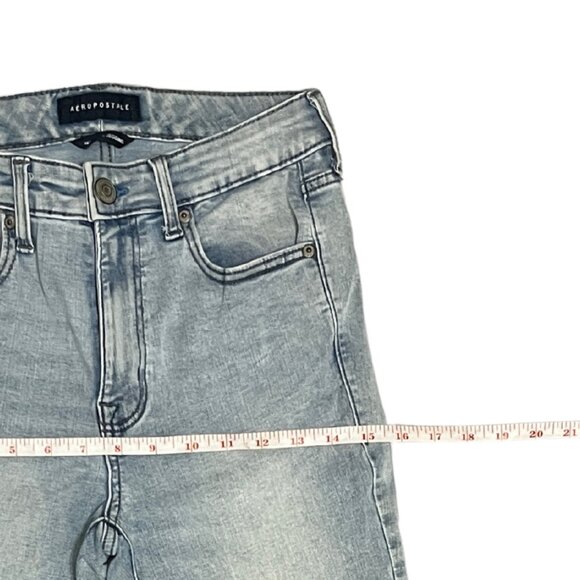 AERO Women's High Waisted Jegging Size 4 Classic Light Wash Soft Stretch Denim - Picture 7 of 16